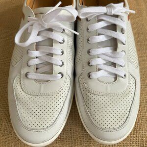 Mens Magnanni White Perforated Leather